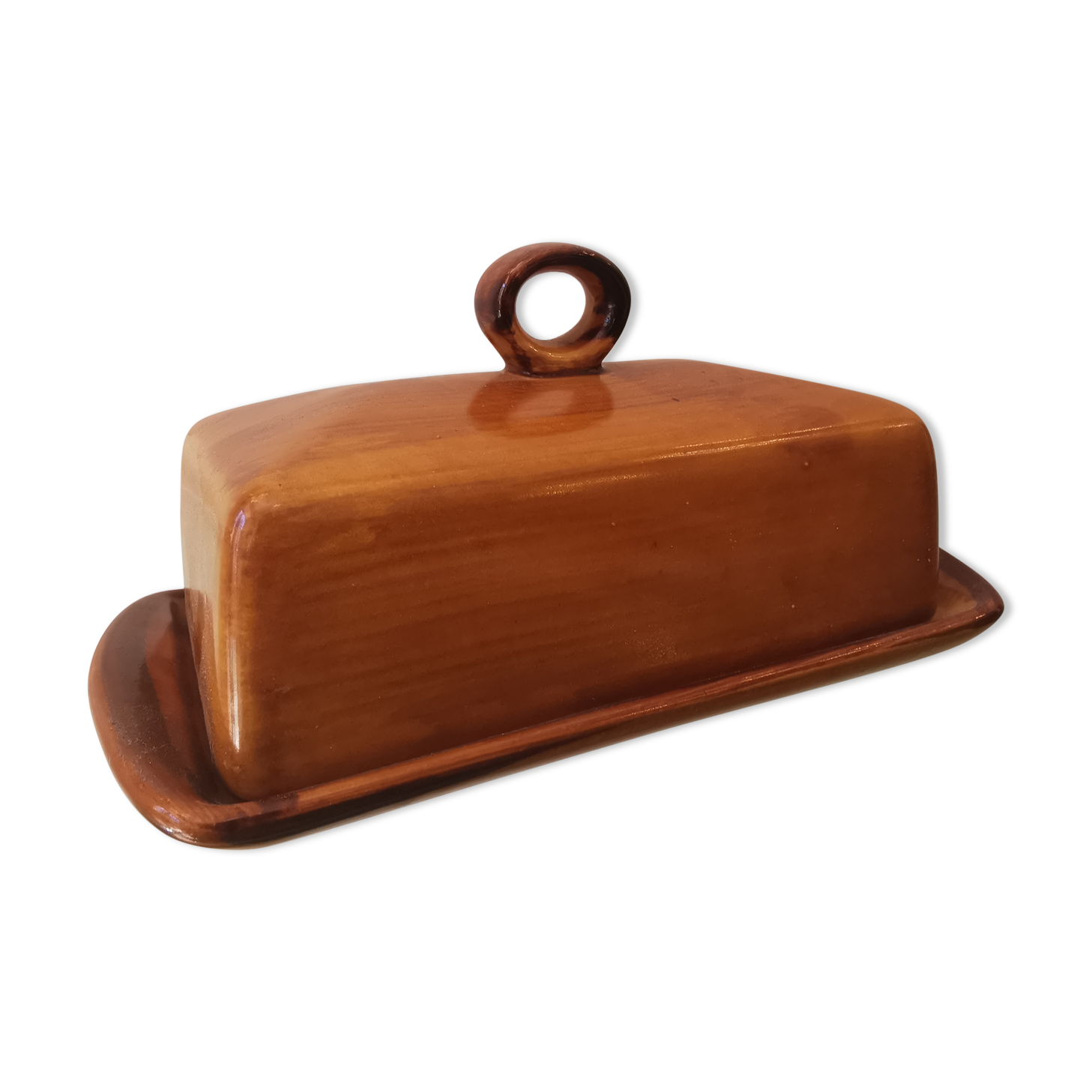 Vintage ceramic butter maker Saint Clément, France, 70s