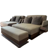Set of 2 Armchairs & 2 Poufs Made to Measure in England