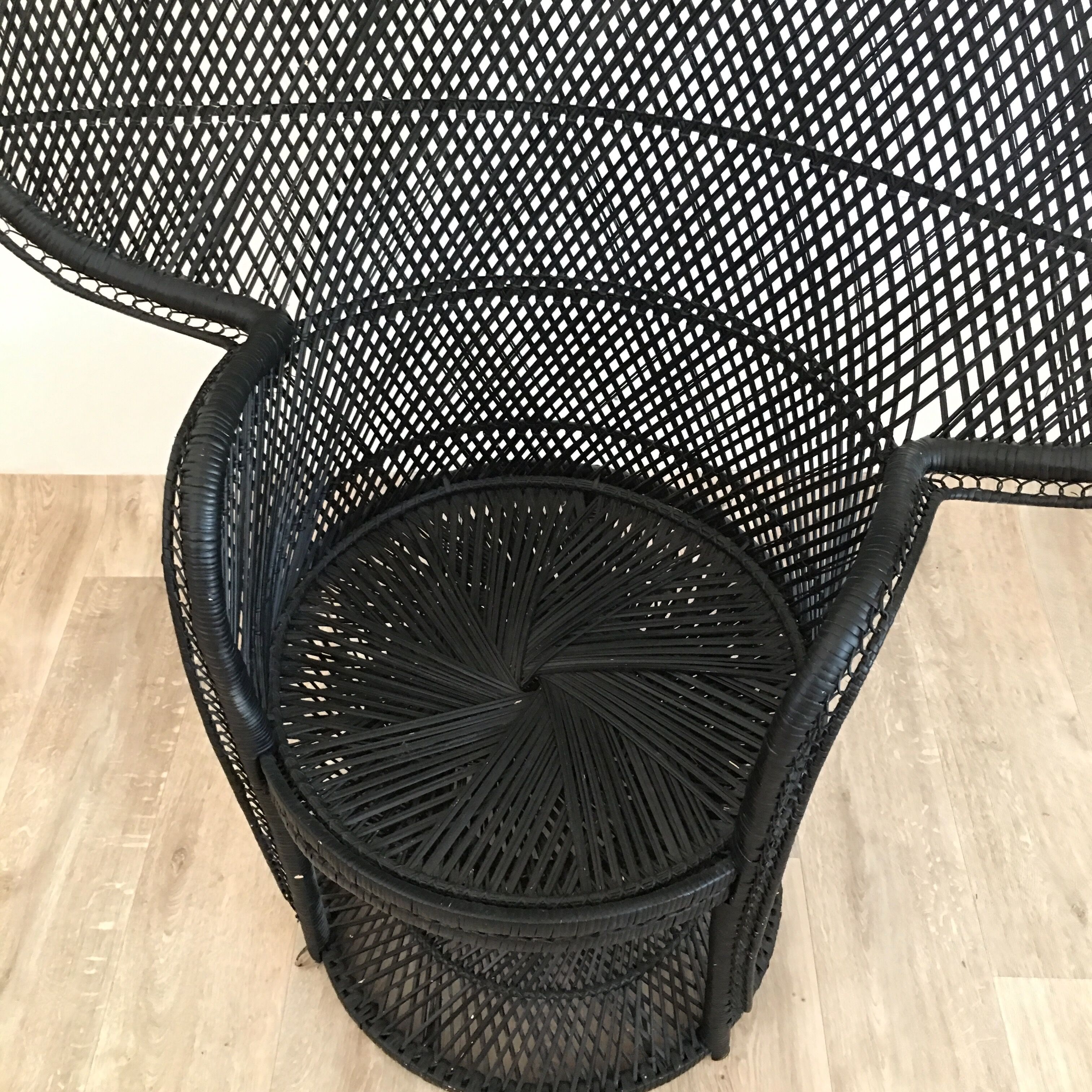 Emmanuelle black Wicker Chair