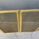 Antique 19th-century fireplace screen, French gilded spark guard.