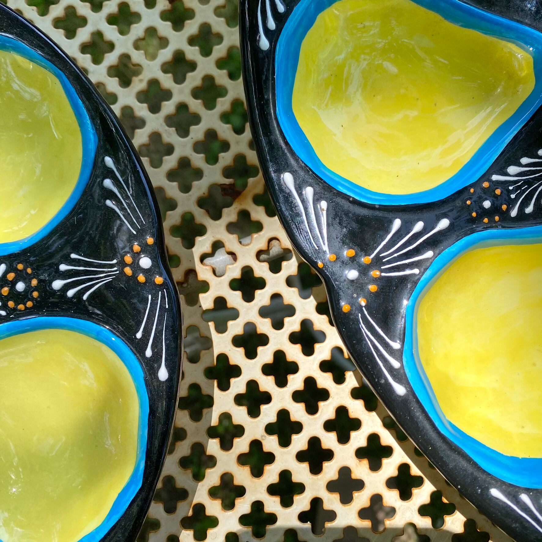 Oyster plates Quimper tableware or wall decoration