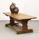 Rustic farmhouse oak refectory coffee table