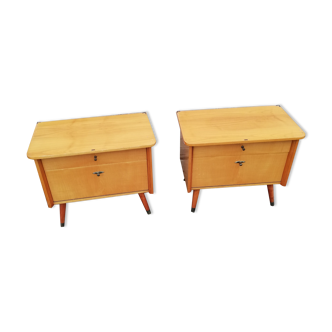 Pair of vintage bedsides
