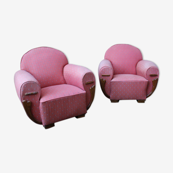 Paire de fauteuils clubs