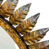 1950s Italian wrought iron sun mirror