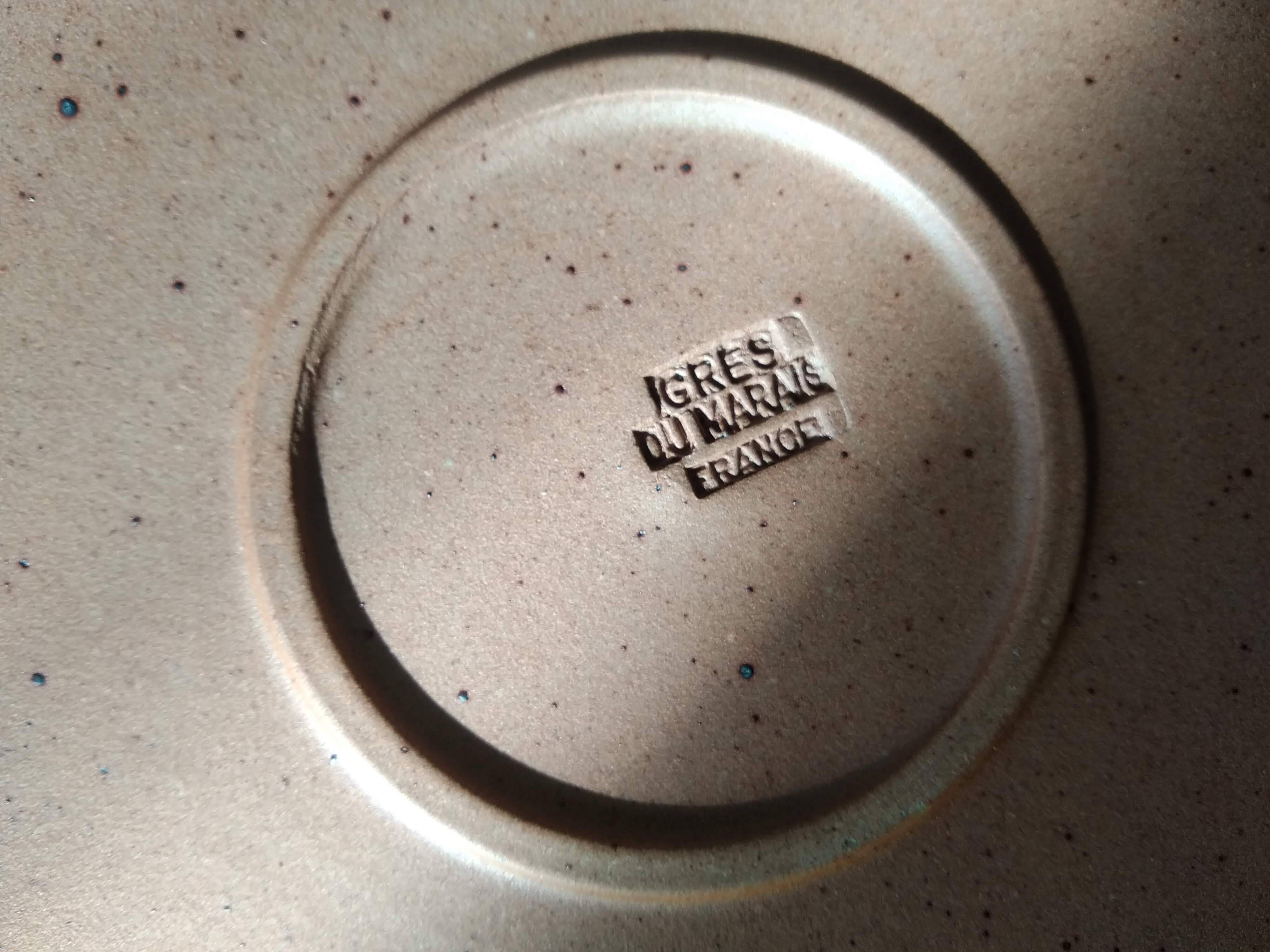 6 Vintage Grès du Marais dessert plates