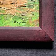 Paire de tableaux post-impressionnistes signés BERJONNEAU, huile sur carton