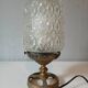 Vintage bedside lamp in molded glass and gold metal – 60s/70s