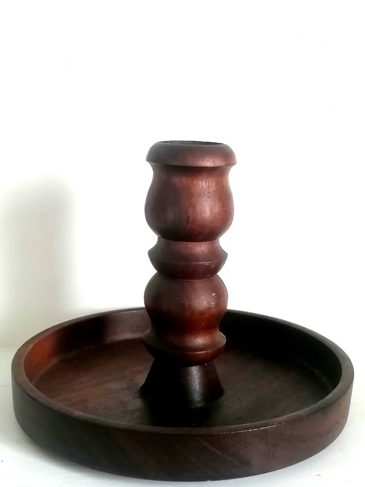 Vintage wooden candle holder