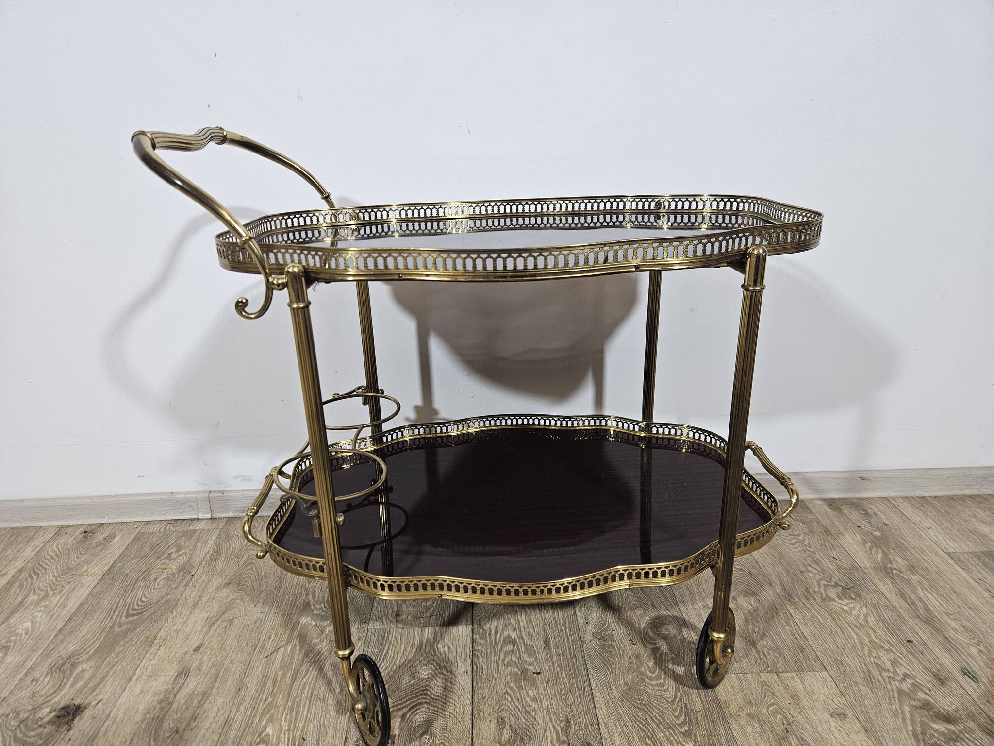 Luxurious bar cart, Maison Jansen, Hollywood Regency, France, 1950s/70s.