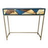 2-drawer straw marquetry console
