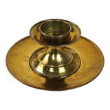 Brass candlestick with base, Italian design, 1960s, made in Italy