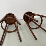 2 Baumann wooden bar top stools