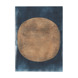Painting on paper 30x40cm frameless single piece dated and signed on the back