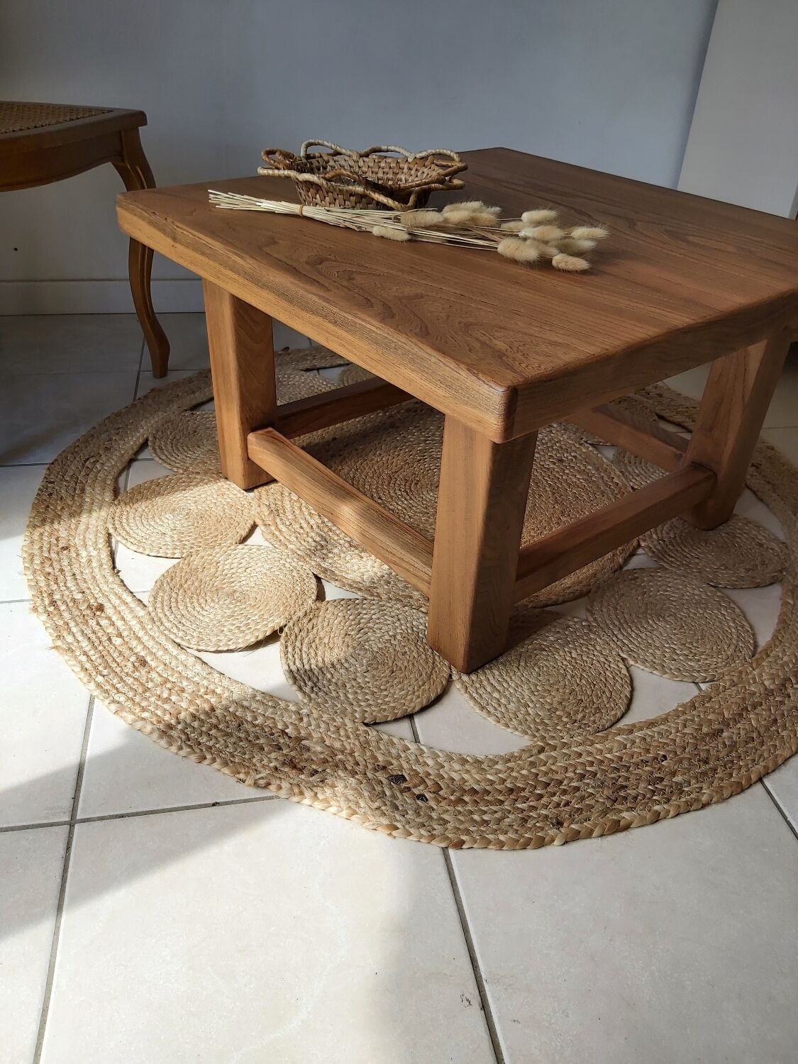 Roxanne raw wood coffee table
