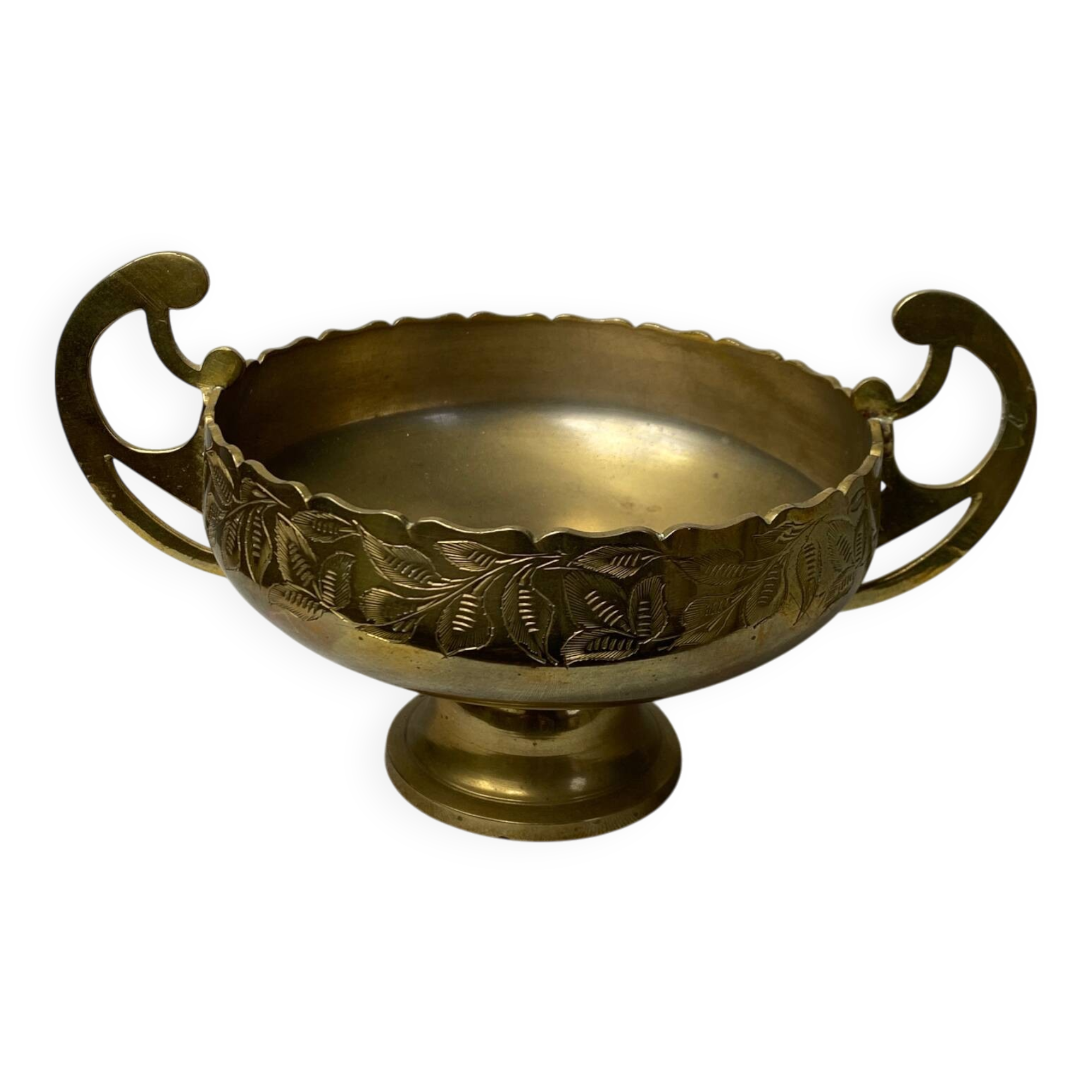 Art nouveau brass salad bowl