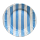 Assiette rayure turquoise