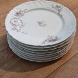 Set of eight Limoges porcelain plates