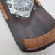 Wood inkwell and art deco glass