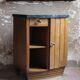 Art Deco nightstand, bedside table in wood and black marble, side table