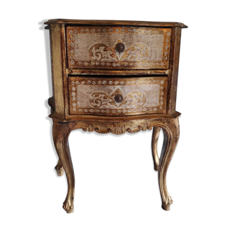 19th-century gilded Venetian-style bedside with gold leaf