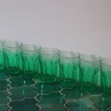7 grands verres à eau vert vintage