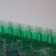 7 large vintage green water glasses