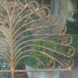 2-seat peacock rattan headboard