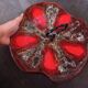 Cheese service Vallauris | Glazed volcanic red ceramic