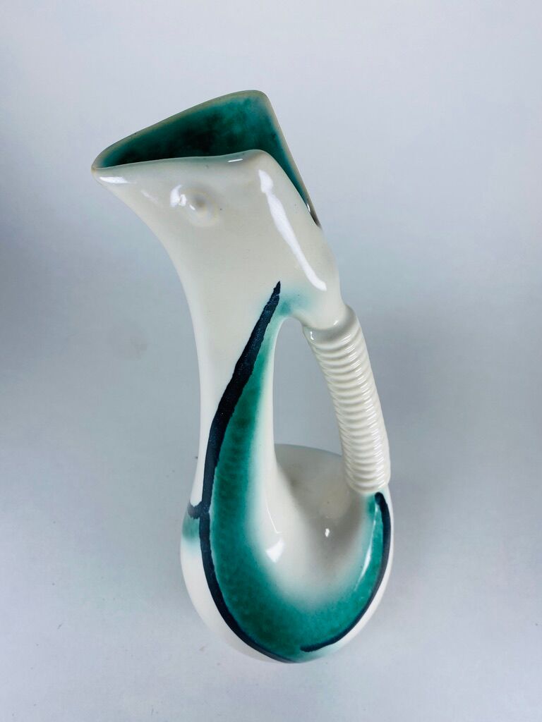 Zoomorphic pitcher made in Belgium 1950