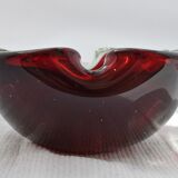 Green and red glass ashtray 70