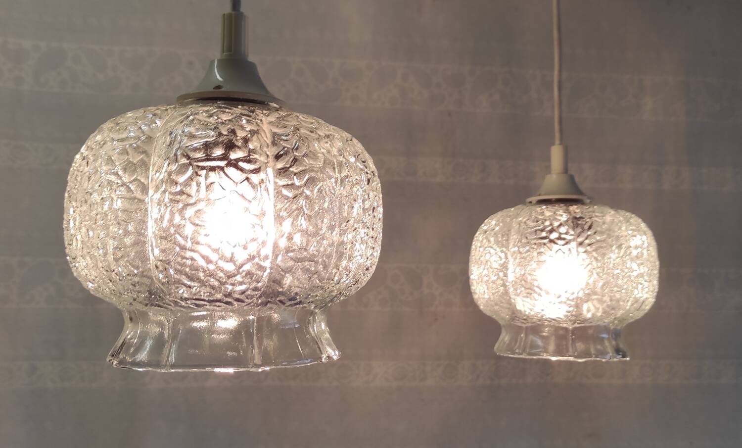 Vintage glass pendant lights - 60s/70s