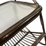 Table d'appoint vintage en rotin / table d'appoint / table à plantes