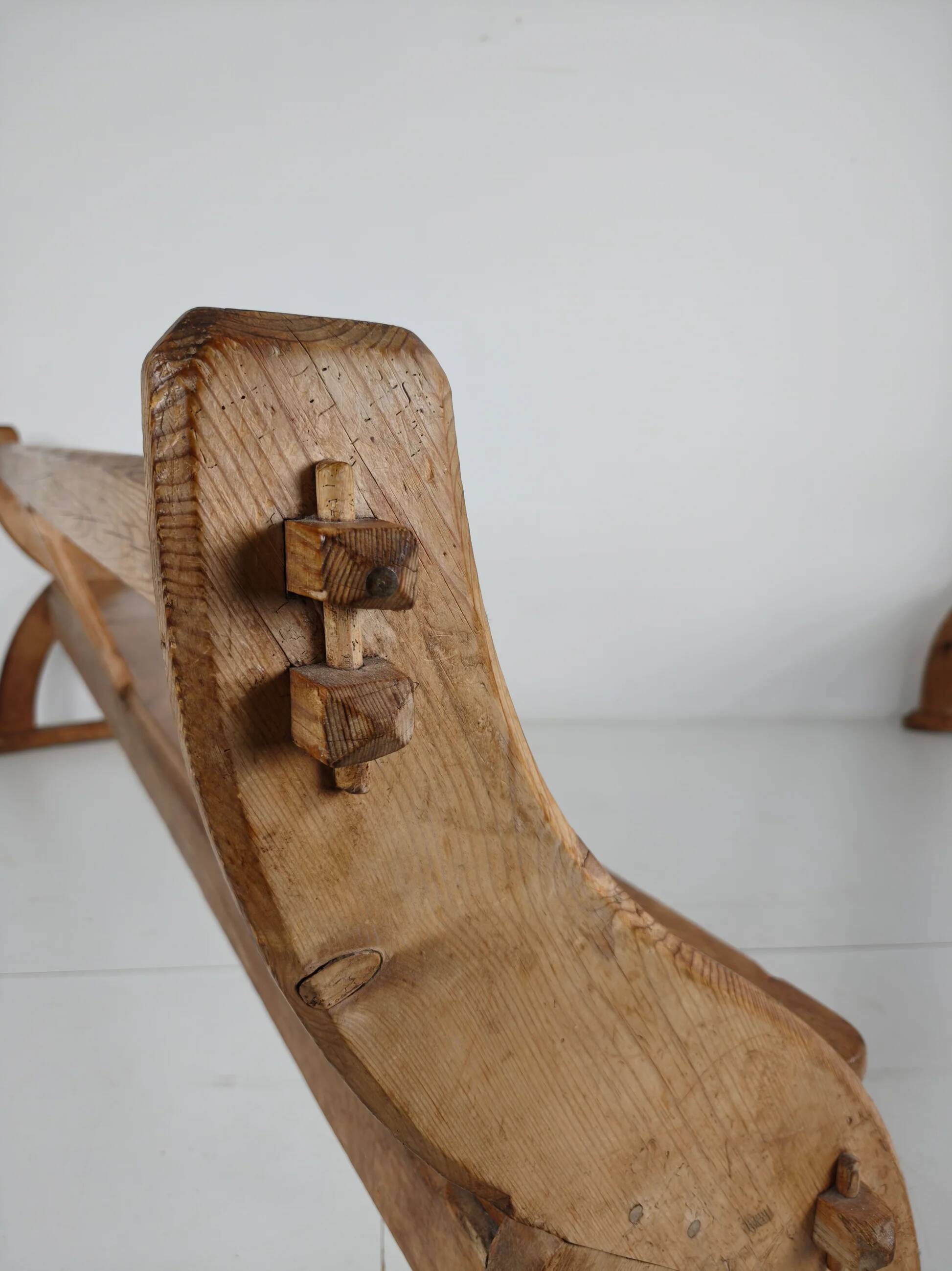 Victorian pitch pine school benches – circa 1900, England
