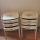 Pair of bedside tables louis XV style XX th century, painted floral decoration