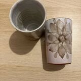 2 stoneware pots signed ra Robert Auguste