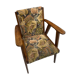 Fauteuil vintage bois et tissu fleuri