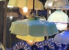 Mint green opaline hanging and brass socket