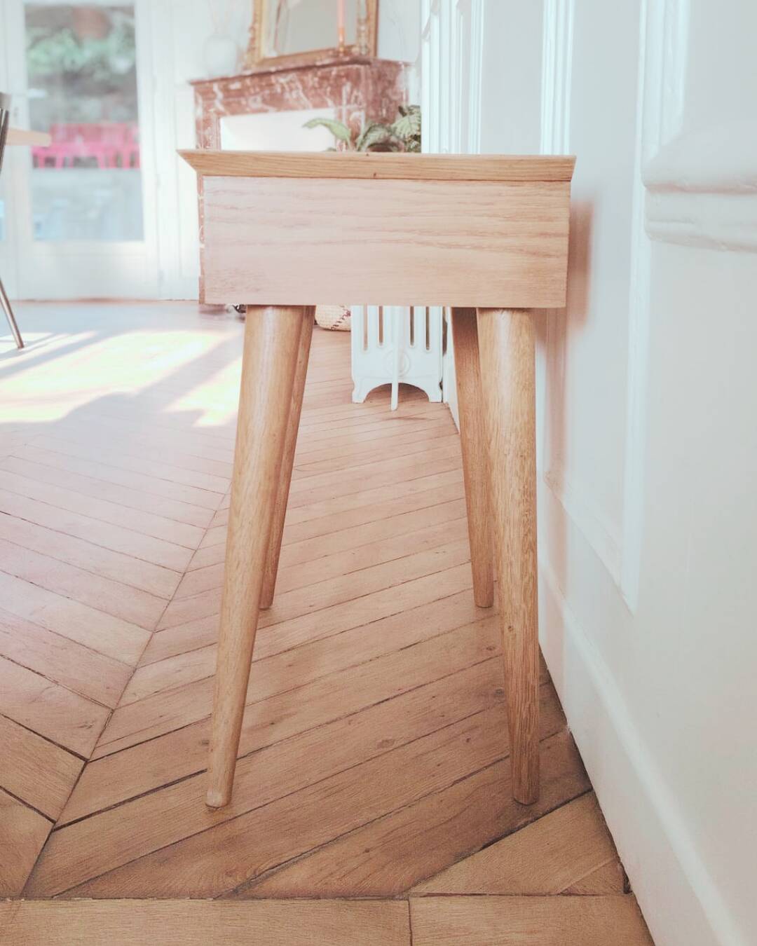 Renovated vintage Scandinavian bedside table, 1950s-60s.