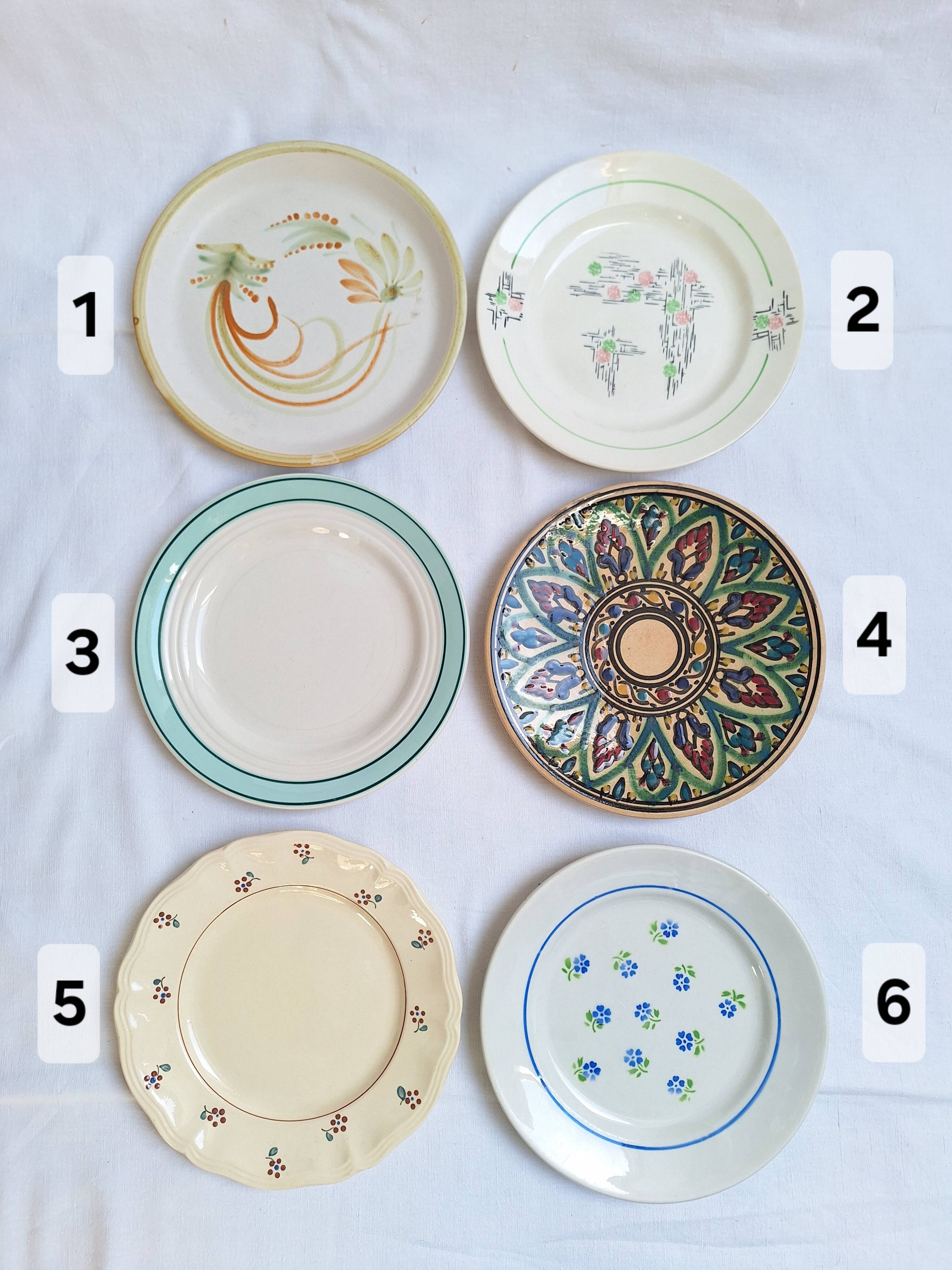 Henriot flat plates, Céranord, Sarreguemines Digoin