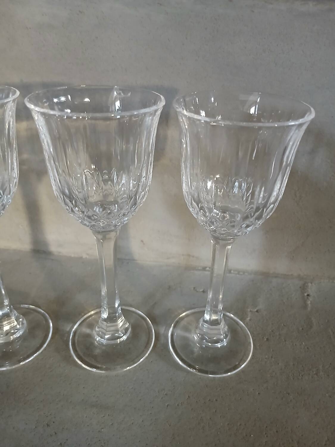 4 antique stemmed glasses