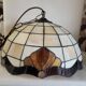 Tiffany-style stained glass pendant, vintage Honsel Germany