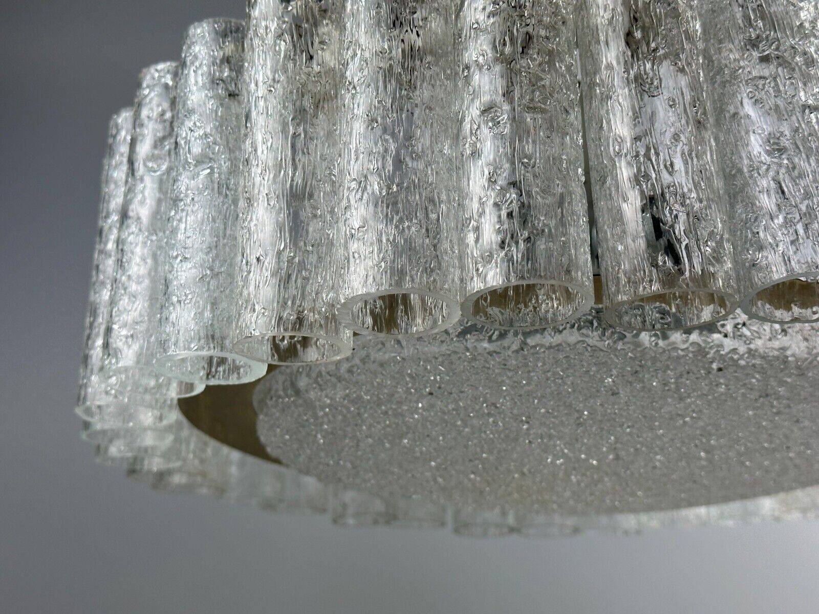 60s 70s chandelier ceiling lamp Doria Leuchten Germany Ice glass design