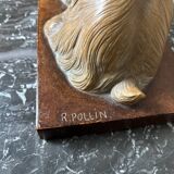 Terracotta dog signed R. Pollin