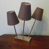 "Trio" table lamp, chromed metal, lampshades with tilting supports