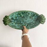 Large glazed ceramic dish, fruit bowl.