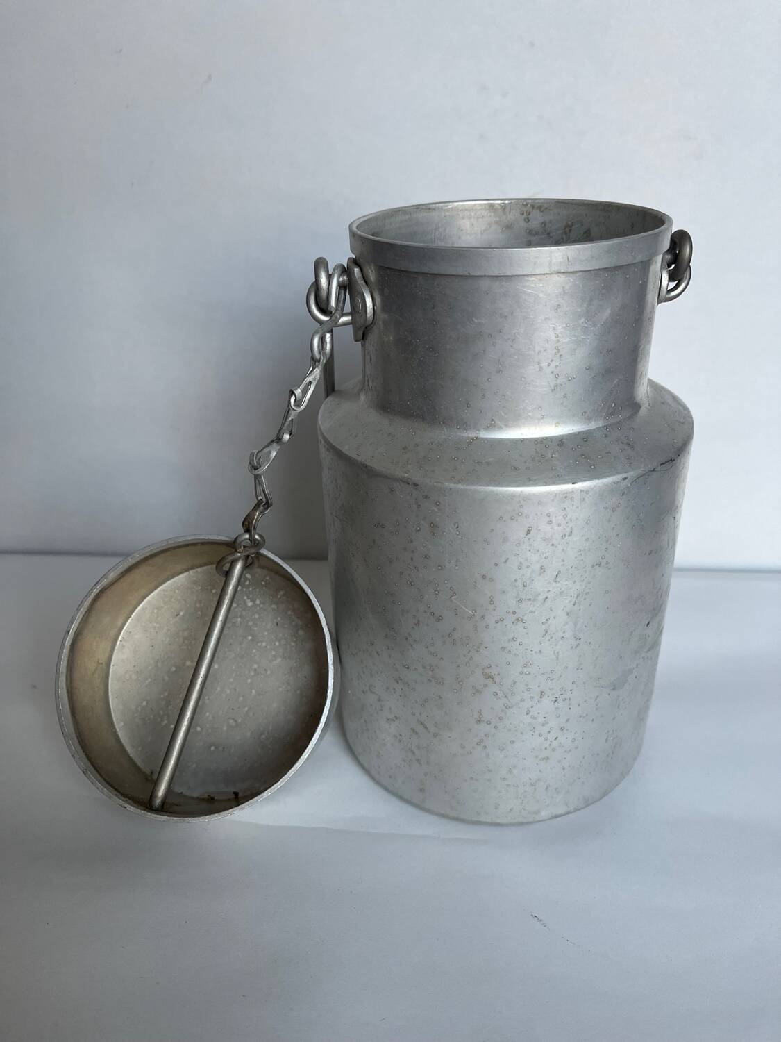 Old aluminum milk jug 1.5 liters
