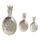 3 vide poches ananas plaqués argent