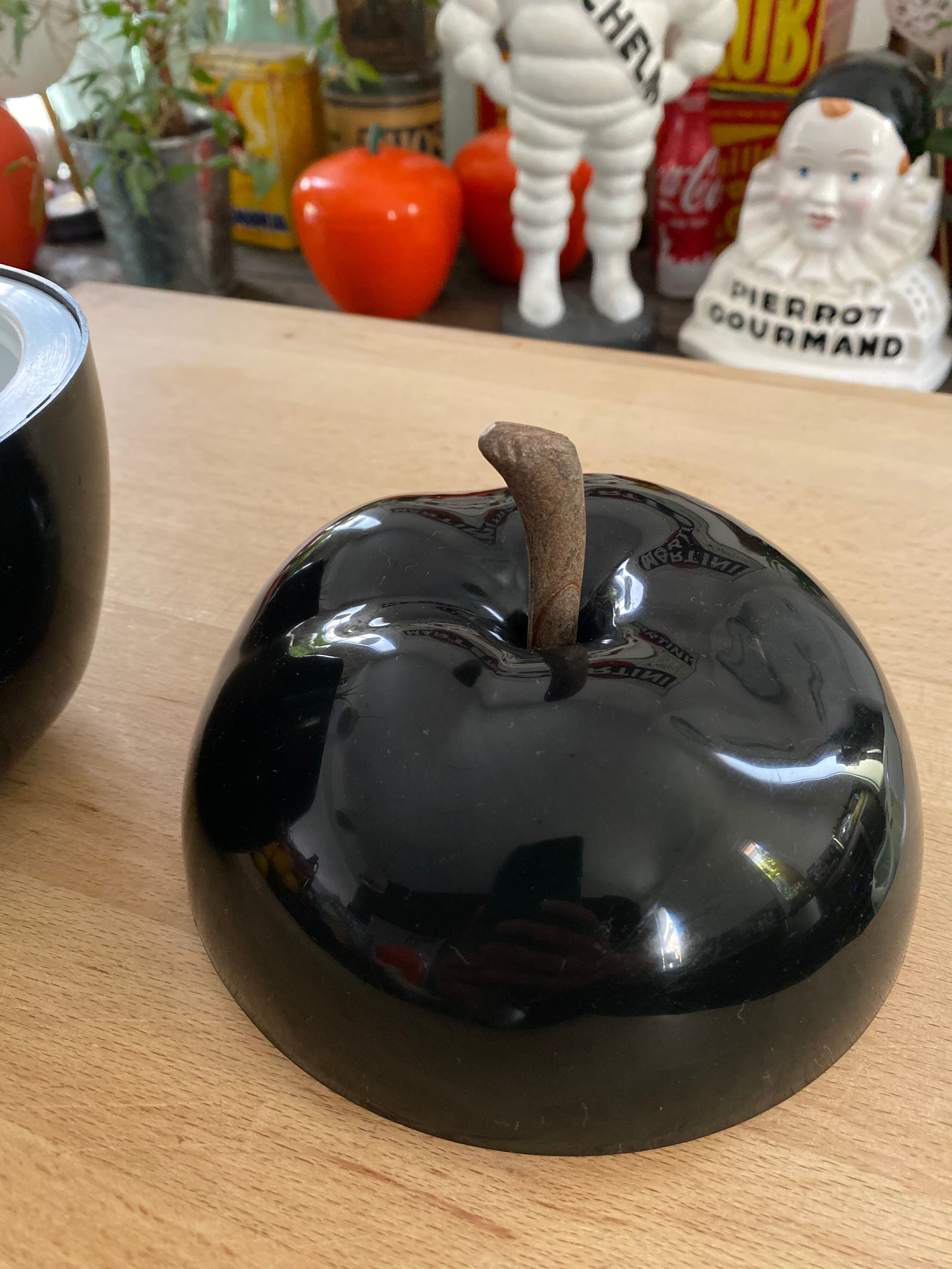 Vintage black apple ice bucket