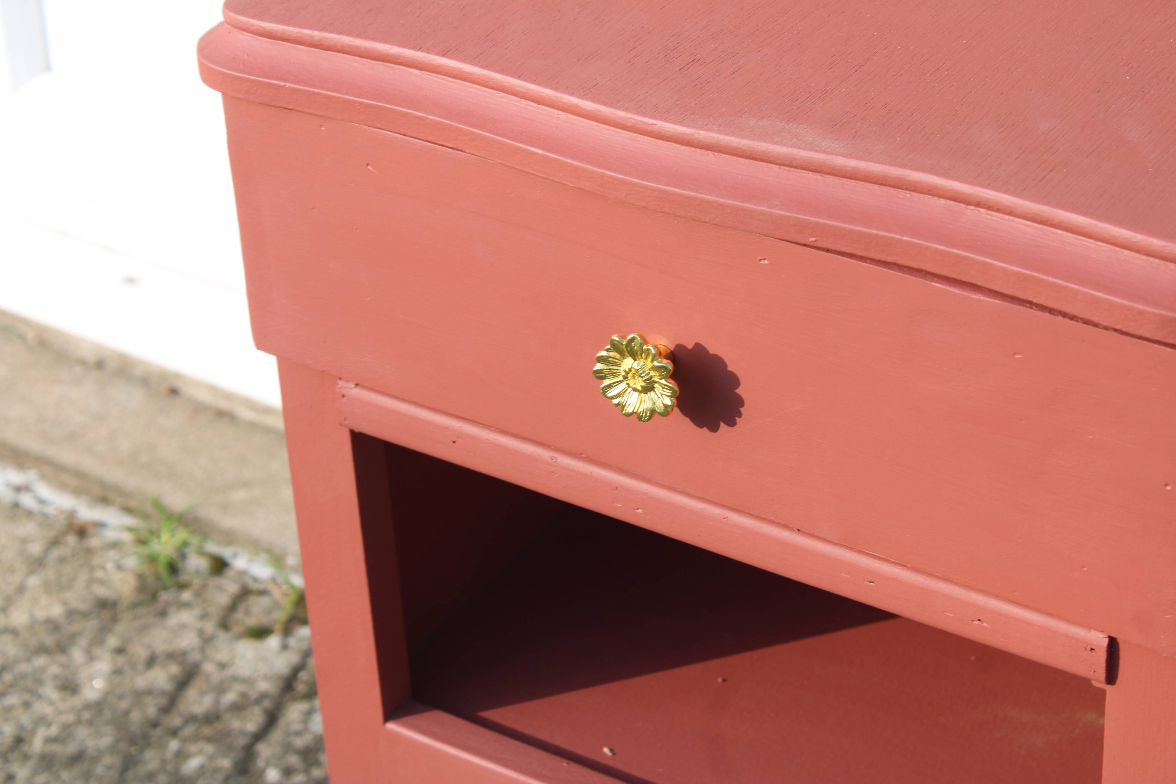 Terracotta pink bedside table